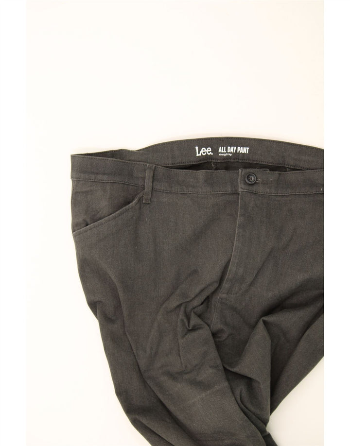 LEE Womens Straight Casual Trousers US 18 2XL W36 L32 Grey Cotton Vintage Lee and Second-Hand Lee from Messina Hembry 