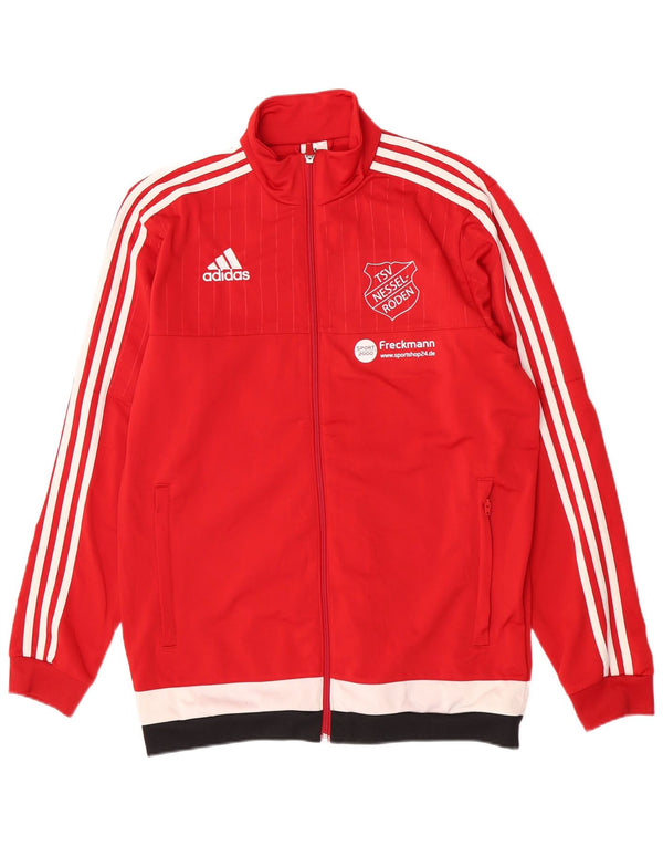 Adidas masculino gráfico regular ajuste jaqueta superior de treino médio vermelho colorblock