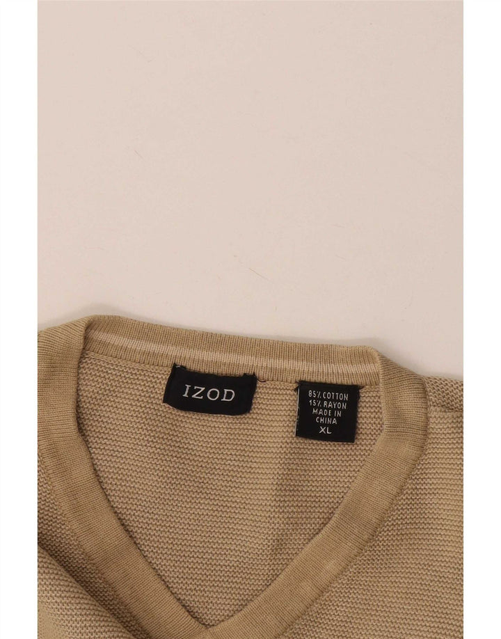 Izod Mens Colete Regata XL Algodão Bege