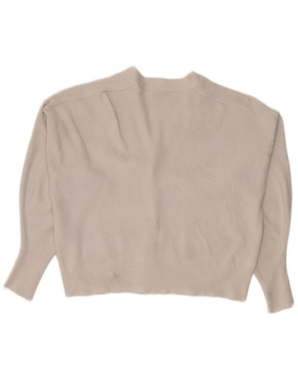 Suéter Zara Feminino Crop Cardigan Reino Unido 14 Médio Branco