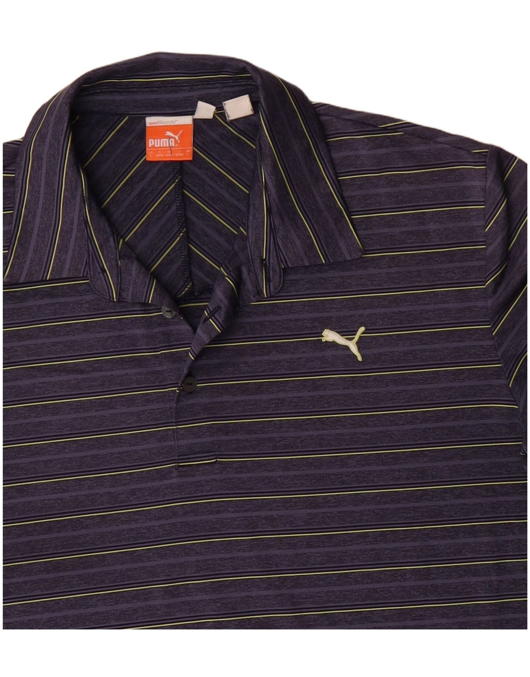 Camisa polo masculina PUMA grande listrada roxa