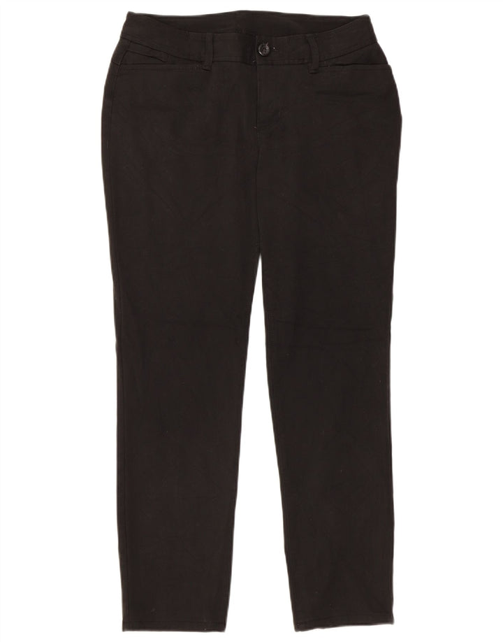 Calça feminina casual EDDIE BAUER US 4 pequena W28 L27 poliéster preto