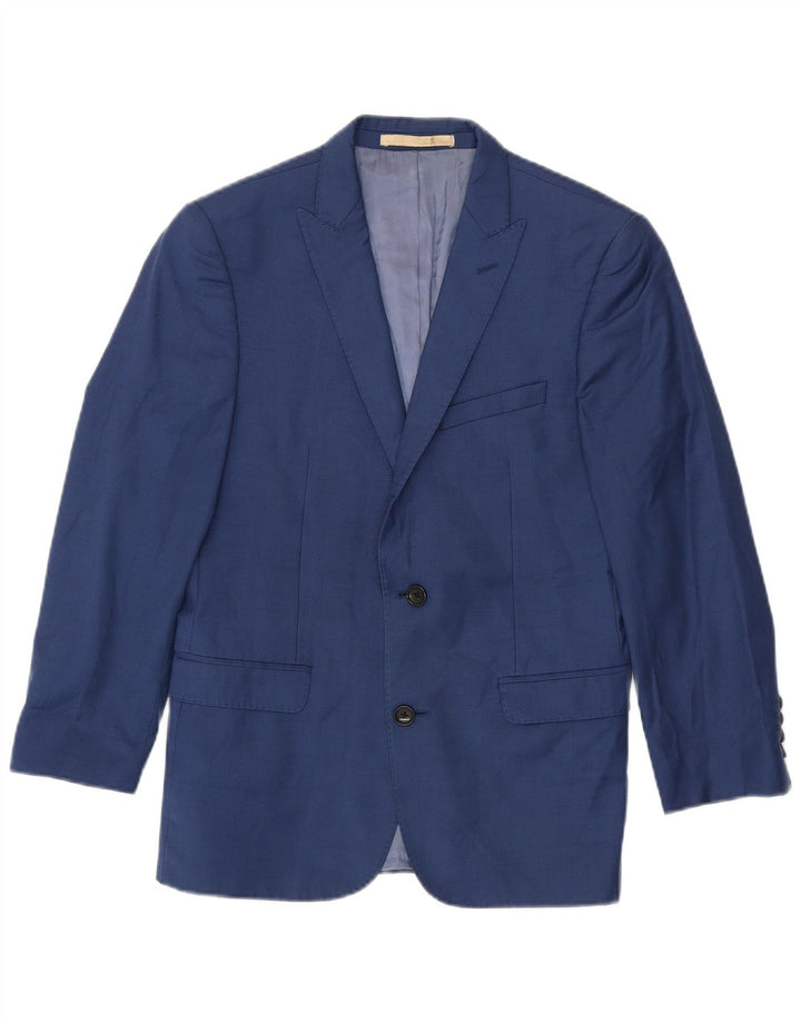 Jaqueta blazer masculina French Connection com 2 botões e manga 3/4 Reino Unido 36 azul pequeno
