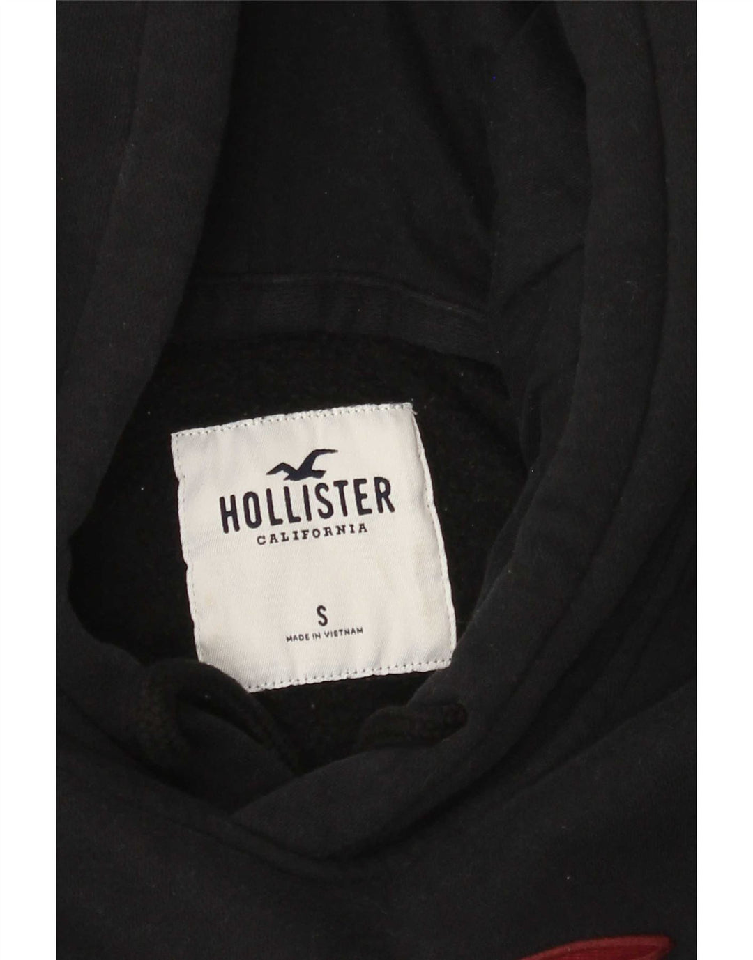 Hollister masculino gráfico moletom com capuz pequeno preto