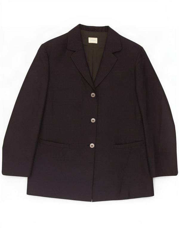 Jaqueta blazer feminina de 3 botões Benetton IT 42 viscose preta média