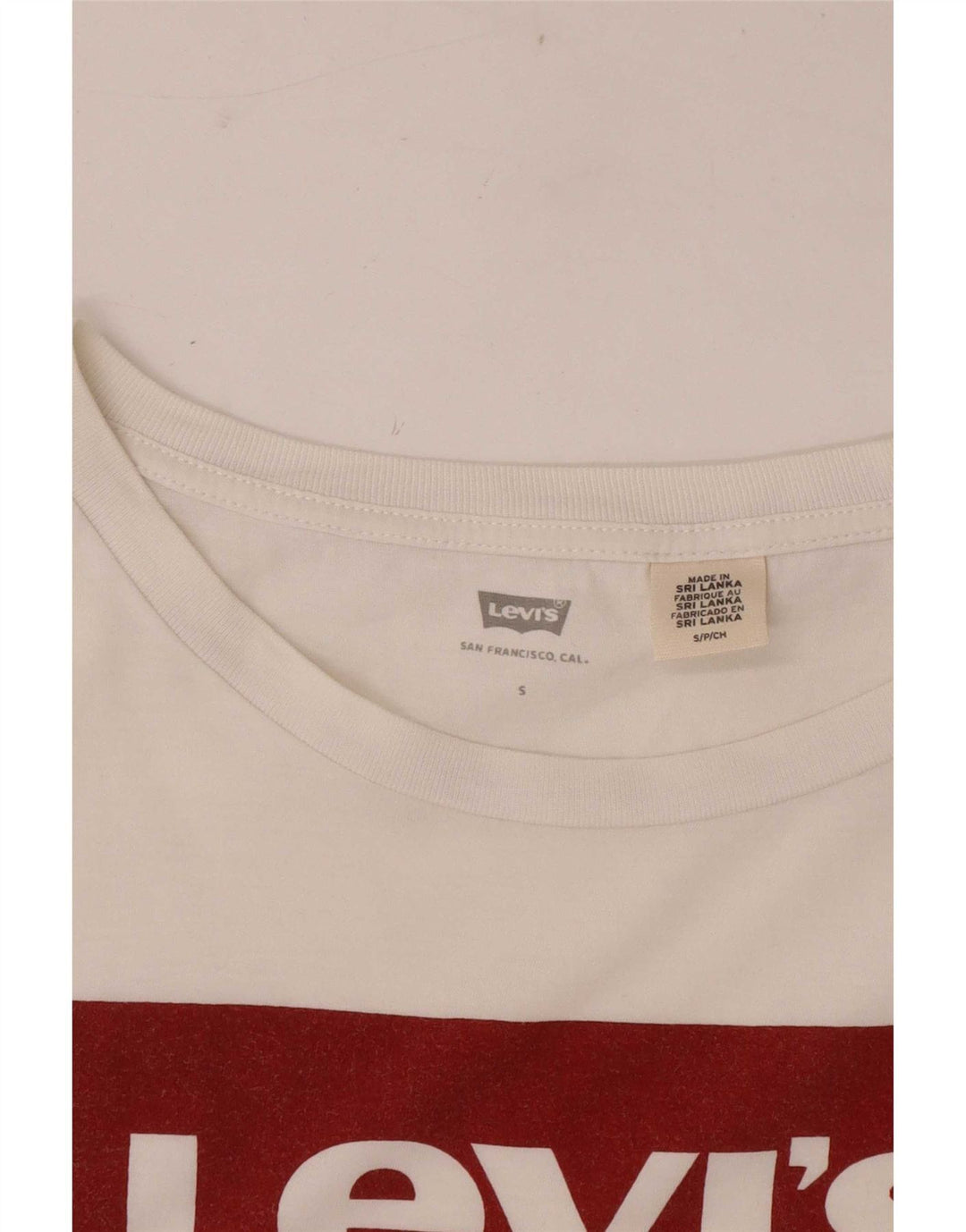 Camiseta feminina gráfica Levi's UK 10 pequena branca