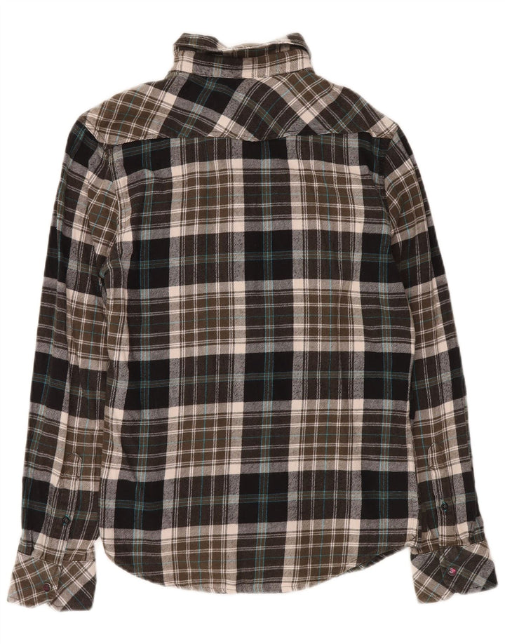 Camisa masculina de flanela LEE pequena de algodão xadrez multicolorido