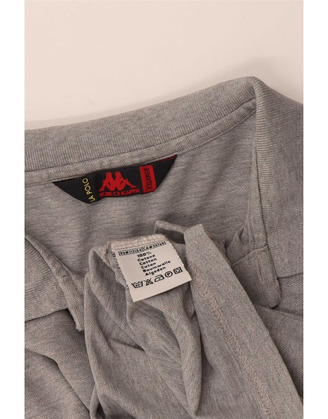Camisa polo masculina Kappa 2XL algodão manchado cinza