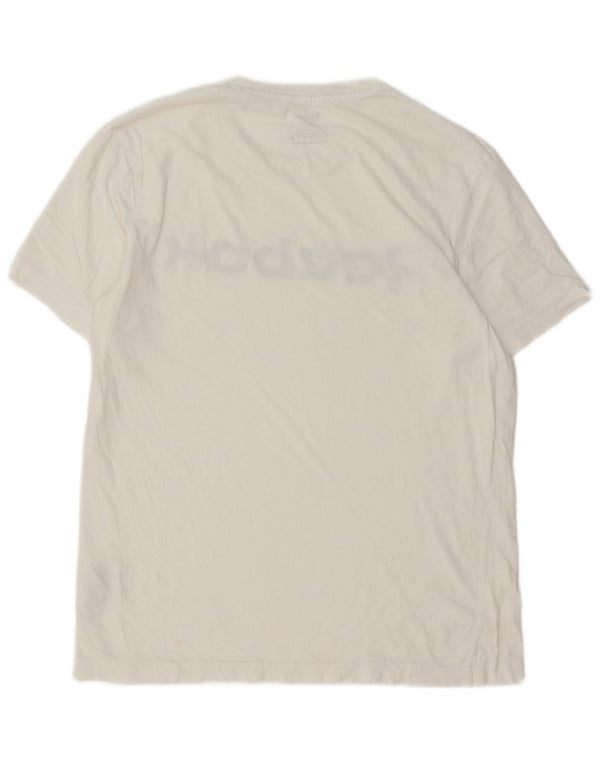 Camiseta gráfica masculina Reebok Top médio algodão branco