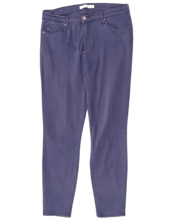 Calça feminina skinny casual Brax UK 14 médio W31 L27 algodão azul