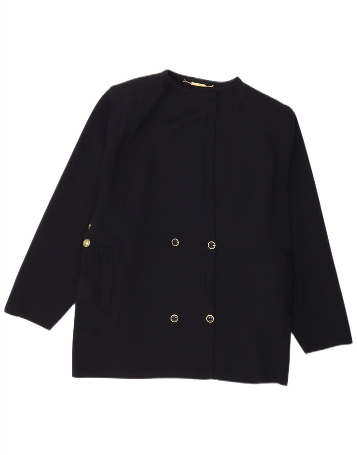 Suéter cardigã feminino STIZZOLI com peito duplo Reino Unido 14 azul marinho médio