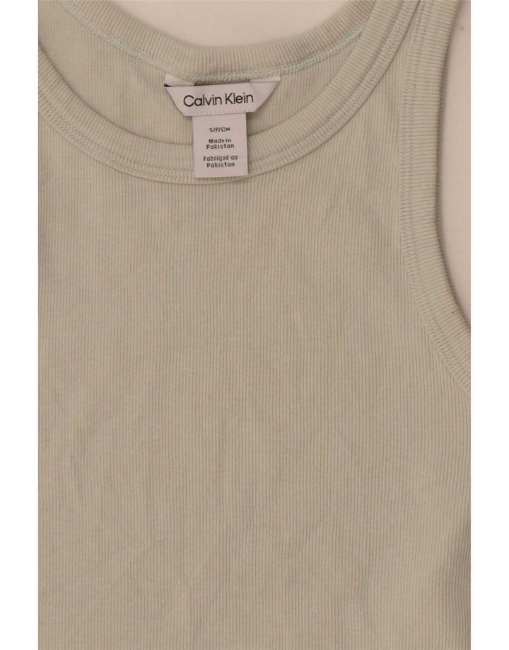 Calvin Klein Colete Feminino Top UK 8 Pequeno Verde