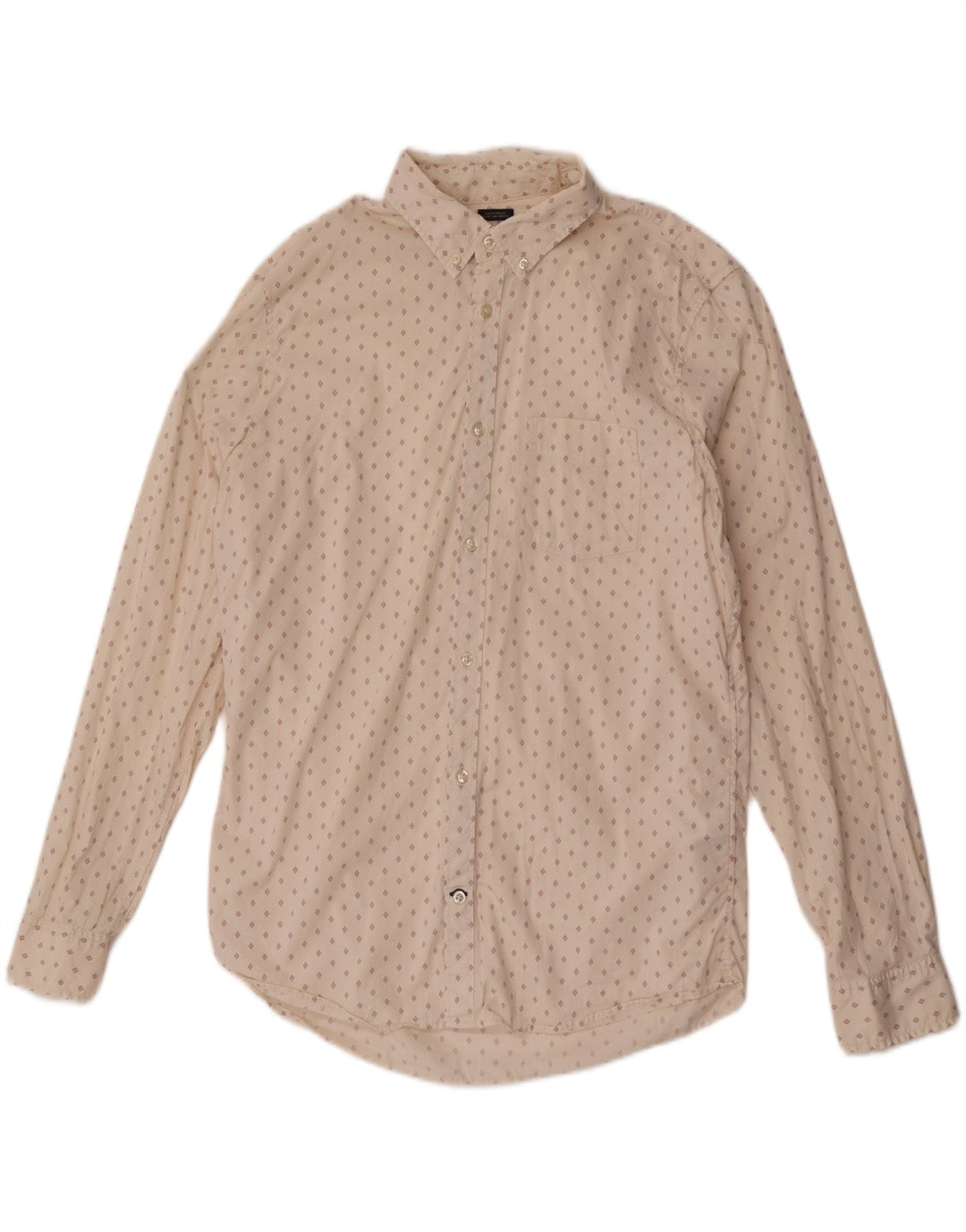 Gap Mens Slim Fit Camisa Grande Algodão Geométrico Branco