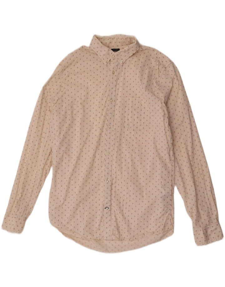 Gap Mens Slim Fit Camisa Grande Algodão Geométrico Branco