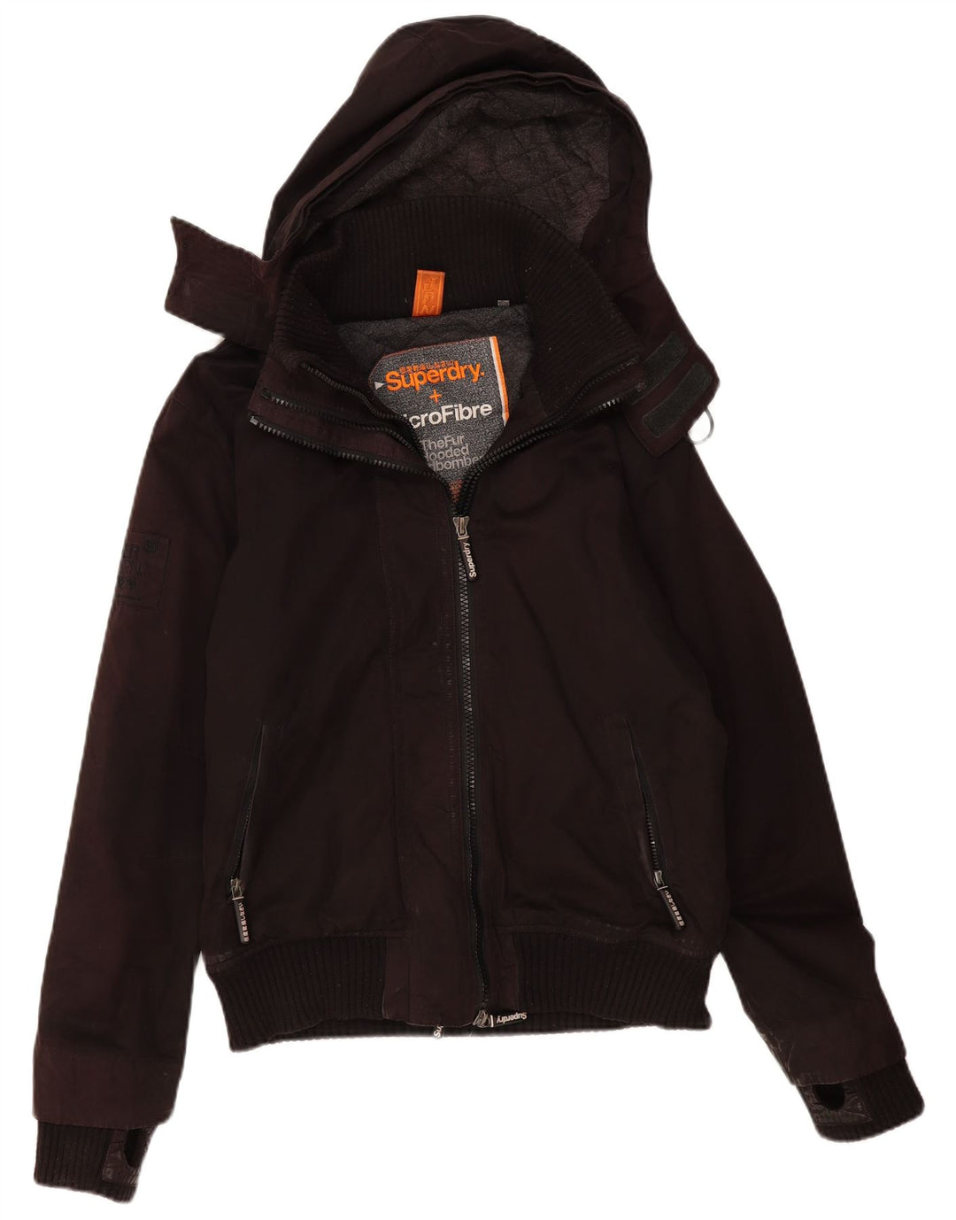 Jaqueta bomber masculina Superdry The Windbomber com capuz Reino Unido 40 grande marrom