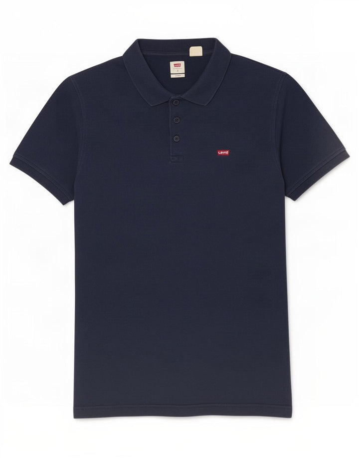 Camisa polo masculina Levi's Standard média azul marinho algodão