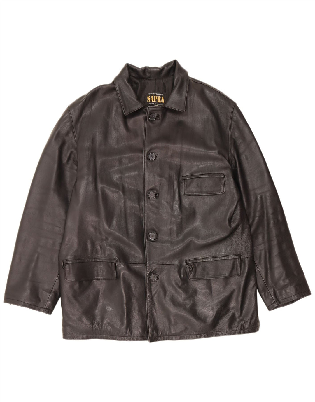 Jaqueta de couro masculina vintage UK 42 XL couro preto