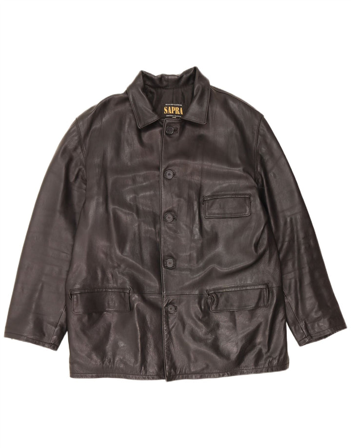 Jaqueta de couro masculina vintage UK 42 XL couro preto