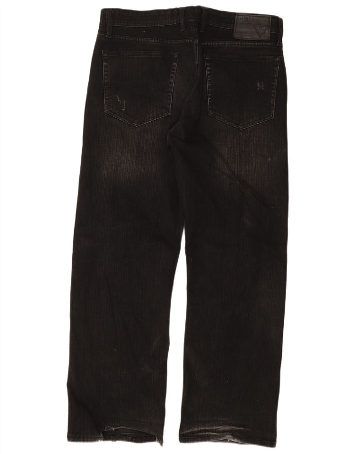 Calça jeans reta masculina GUESS W36 L30 algodão preto