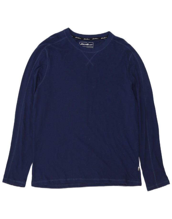 EDDIE BAUER Top masculino de manga comprida de algodão azul marinho médio