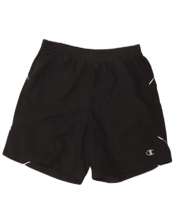 Shorts esportivos masculinos Champion pequeno poliéster preto