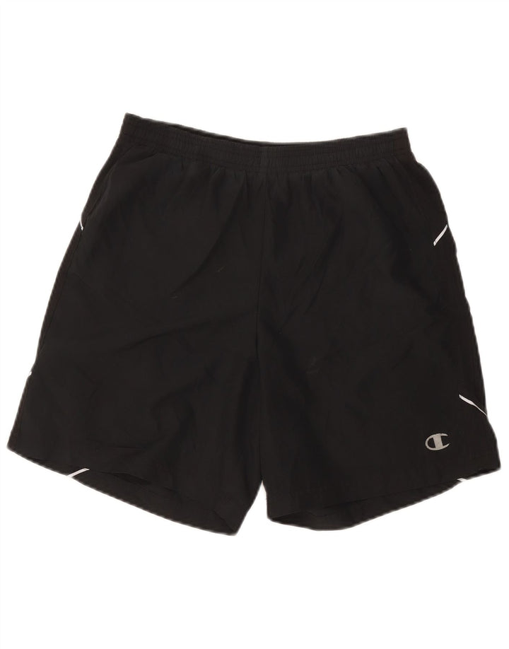 Shorts esportivos masculinos Champion pequeno poliéster preto