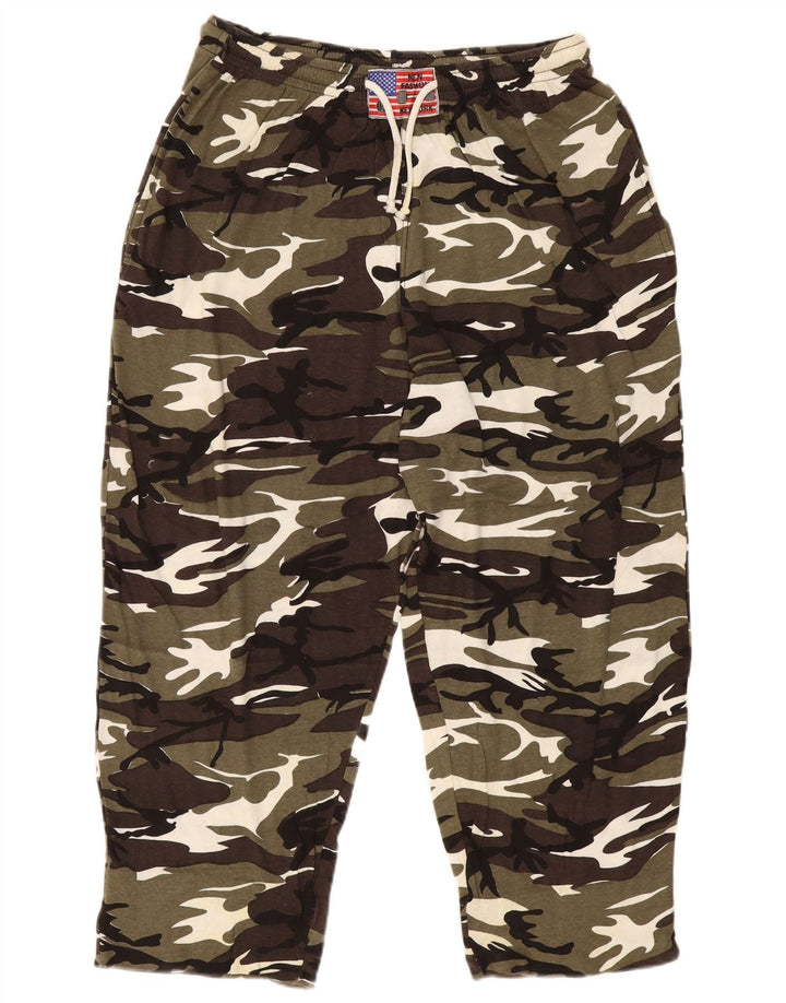 Calça de treino masculina VINTAGE 2XL camuflagem verde