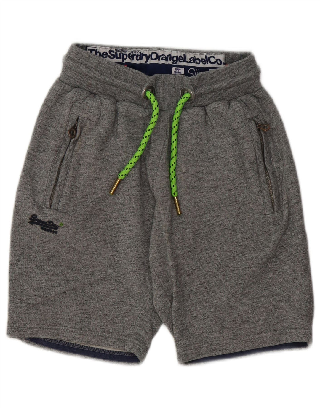 Shorts esportivos masculinos Superdry Slim Fit XS cinza manchado