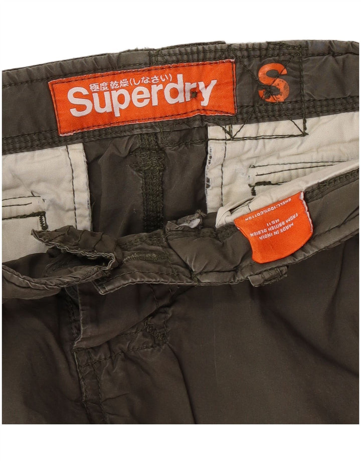 Shorts cargo masculino Superdry pequeno W29 algodão cáqui