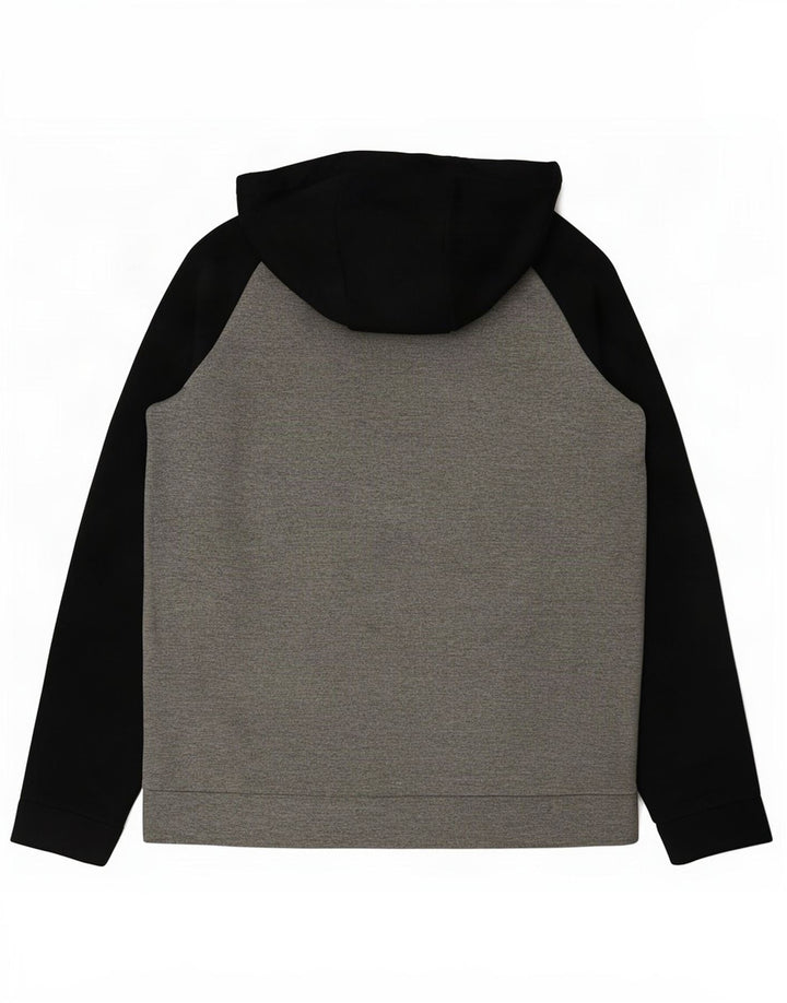 Suéter Nike masculino Dri Fit Graphic com capuz pequeno cinza colorblock poliéster