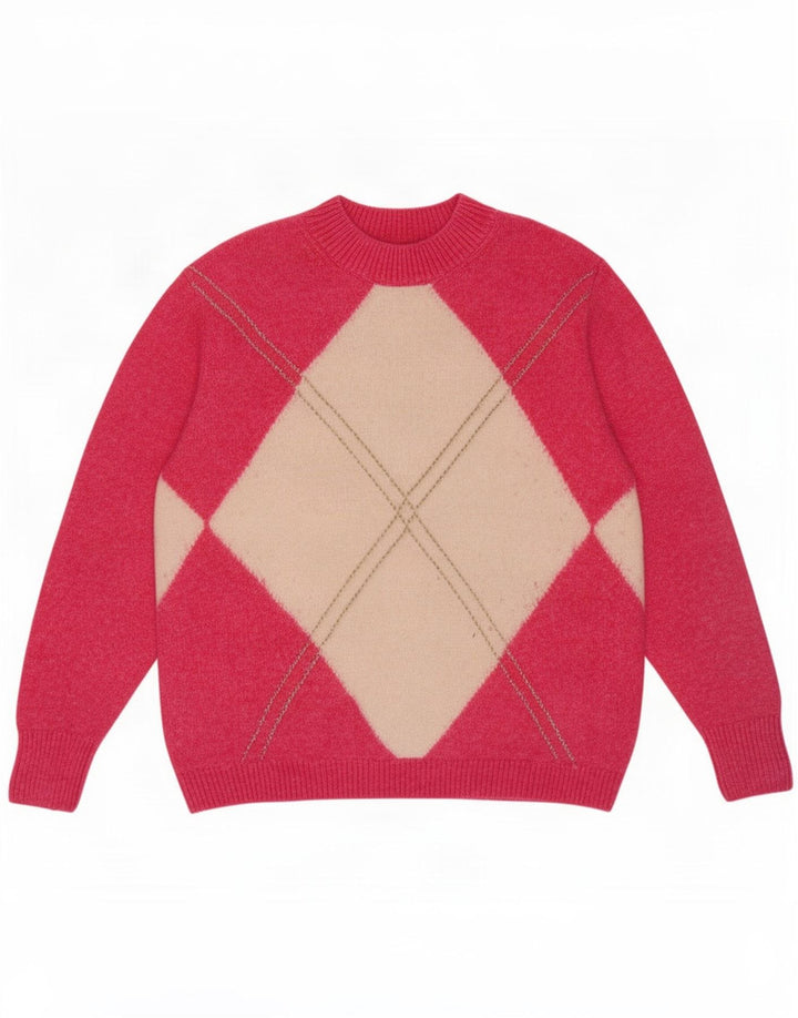 Suéter feminino Marks & Spencer com gola tartaruga Reino Unido 14 rosa médio