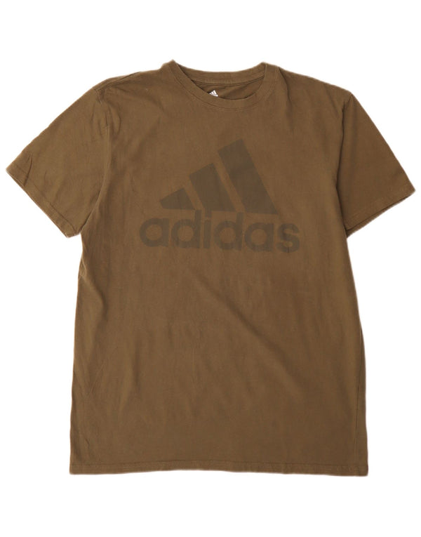 Adidas Mens Golf Graphic Camiseta Top Grande Algodão Cáqui