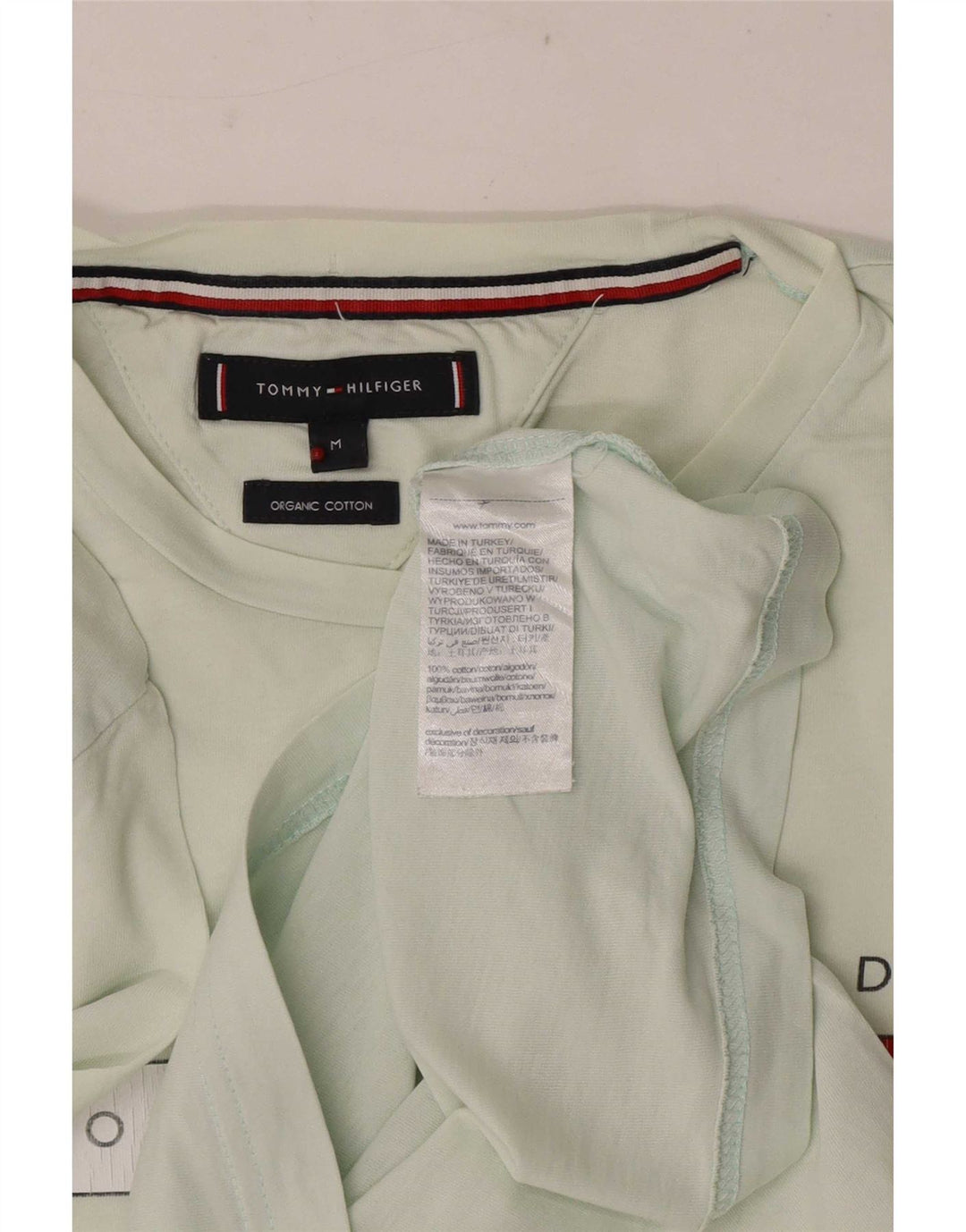 Tommy Hilfiger Camiseta masculina gráfica Top médio algodão verde