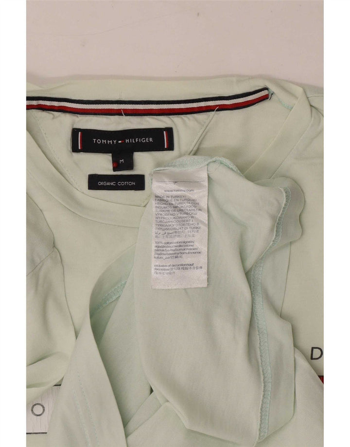 Tommy Hilfiger Camiseta masculina gráfica Top médio algodão verde