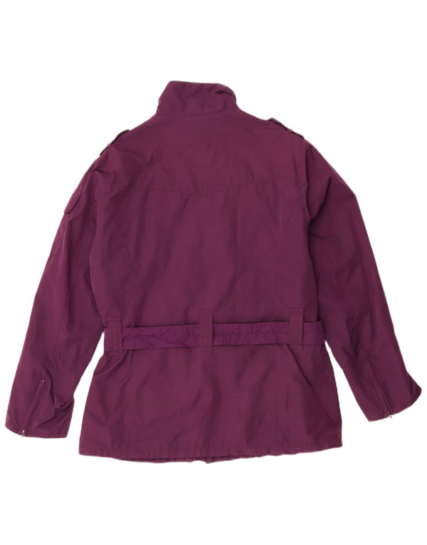 Jaqueta utilitária militar feminina Barbour UK 12 poliéster roxo médio