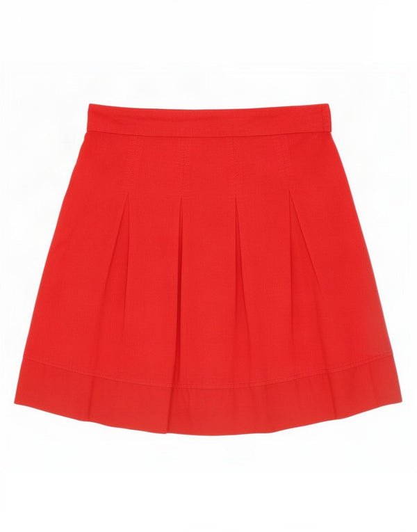 Mini saia feminina de veludo cotelê Max & Co. Reino Unido 12 médio W30 algodão vermelho