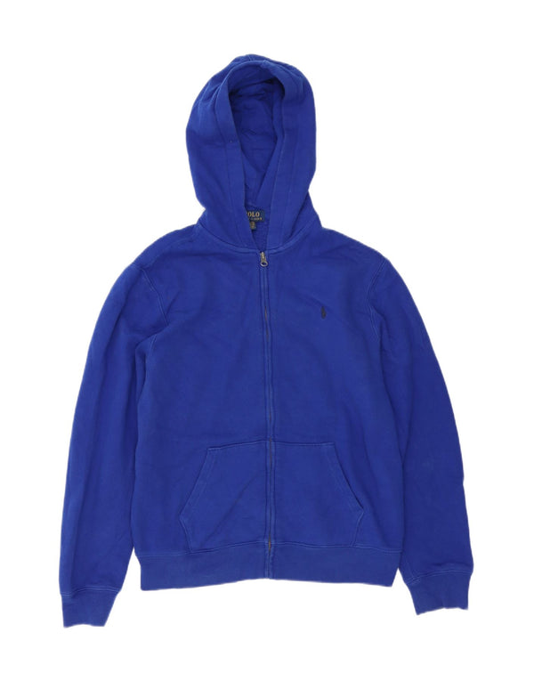Polo Ralph Lauren Suéter masculino com capuz e zíper 15-16 anos XL algodão azul