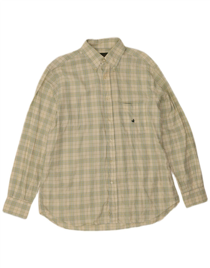 Camisa masculina Brooksfield tamanho 43 grande algodão xadrez verde
