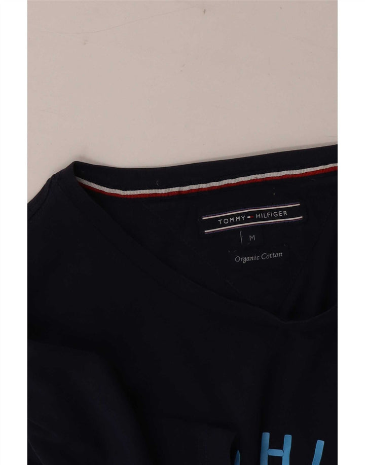 Tommy Hilfiger Camiseta masculina gráfica Top Médio Azul Marinho