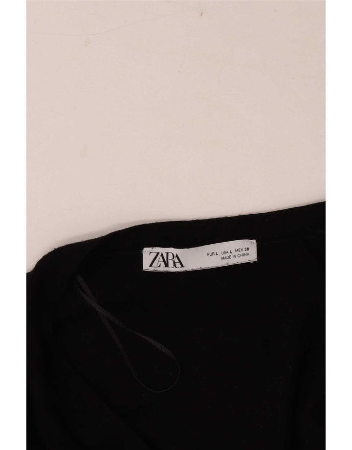 Suéter cardigã feminino Zara Reino Unido 14 grande preto