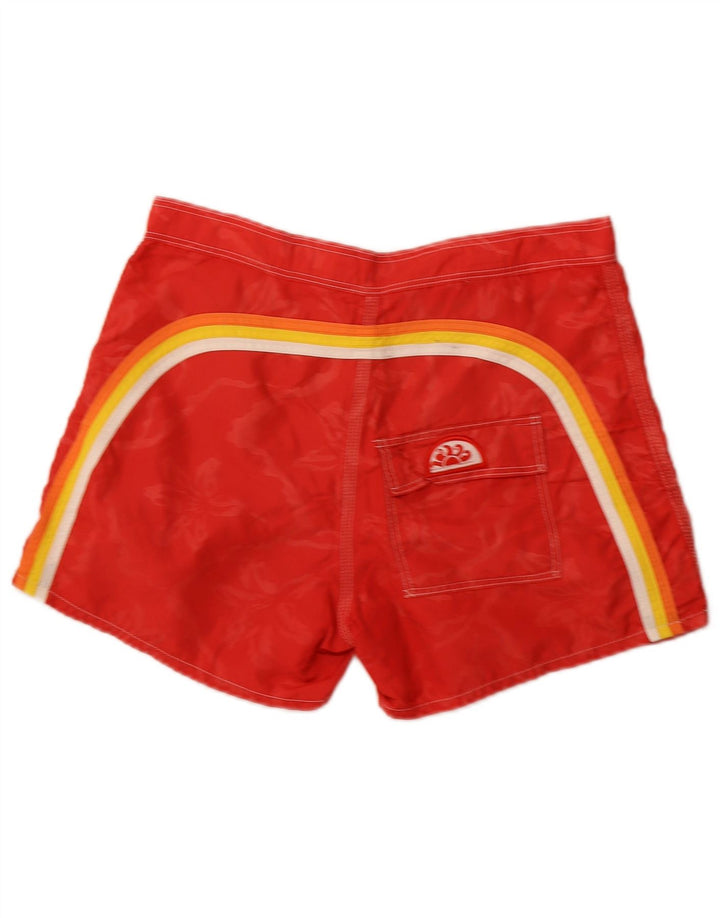 Shorts de natação masculino Sundek médio vermelho floral nylon