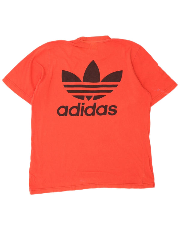 Adidas Mens Graphic T-Shirt Top Grande Algodão Vermelho