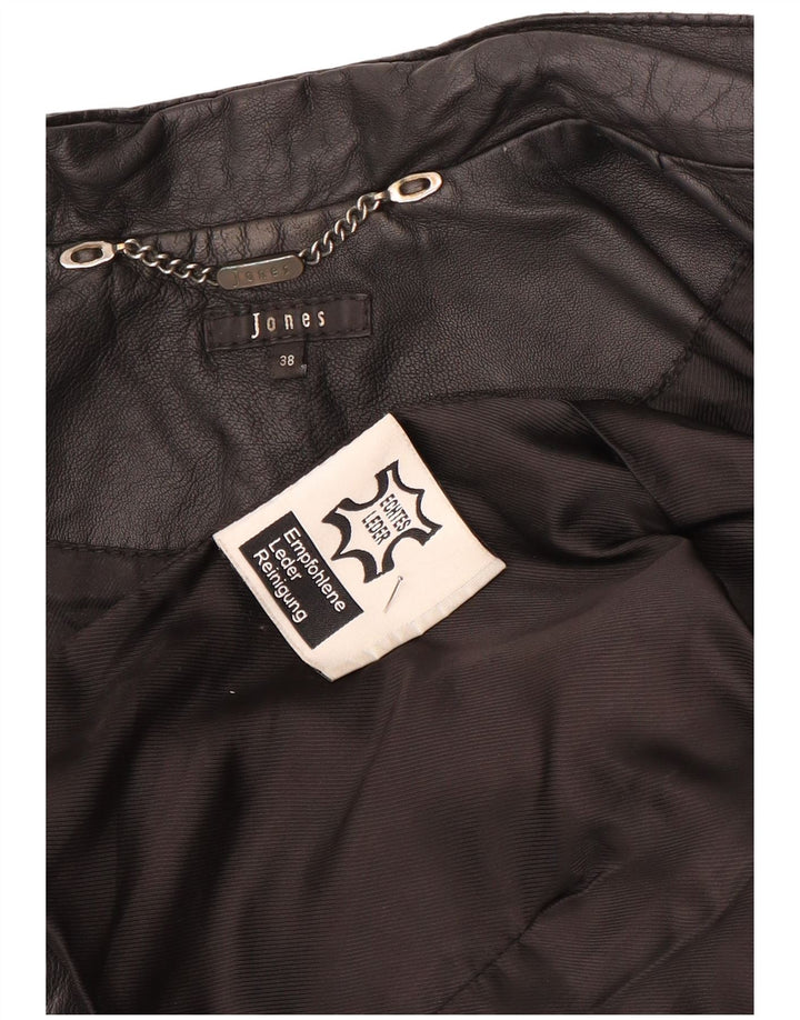 Jaqueta feminina de couro cropped Jones EU 38 couro preto médio