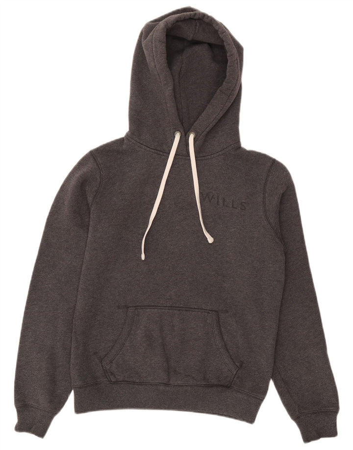 Jumper feminino com capuz gráfico JACK WILLS Reino Unido 14 cinza médio