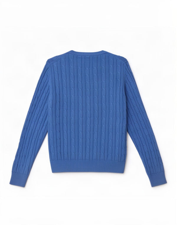 Suéter feminino Jack Wills com gola redonda, 8 algodão azul pequeno