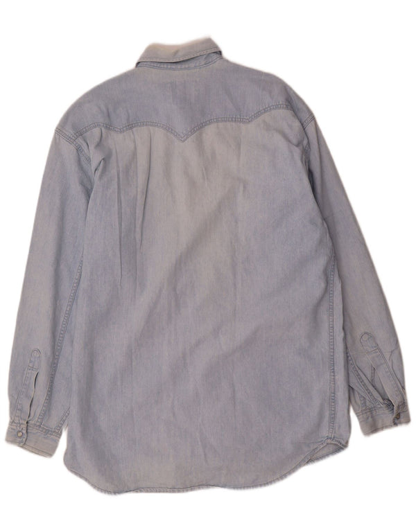 Camisa jeans masculina Levi's de algodão azul médio