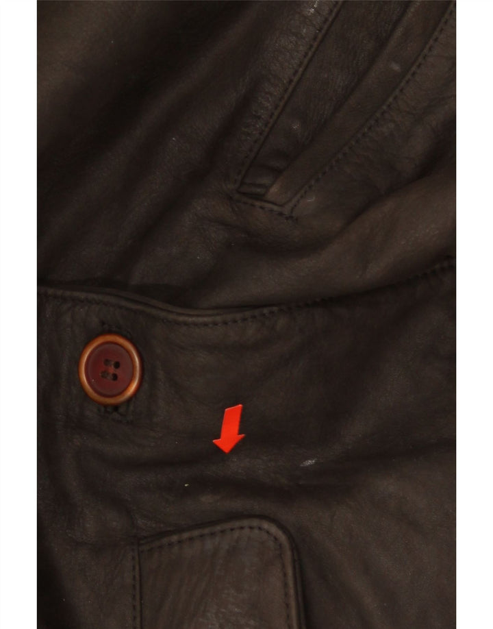 Jaqueta de couro feminina VINTAGE EU 44 XL couro marrom