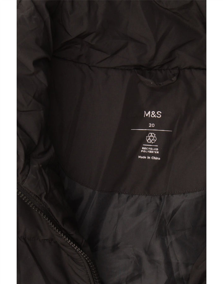 Jaqueta acolchoada feminina Marks & Spencer UK 20 2XL poliéster preto