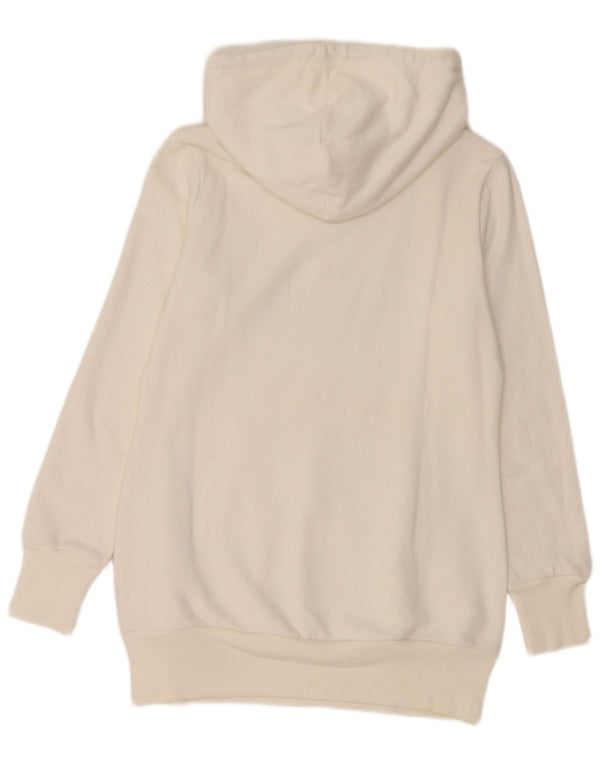 Adidas feminino gráfico moletom com capuz jumper IT 44 médio branco