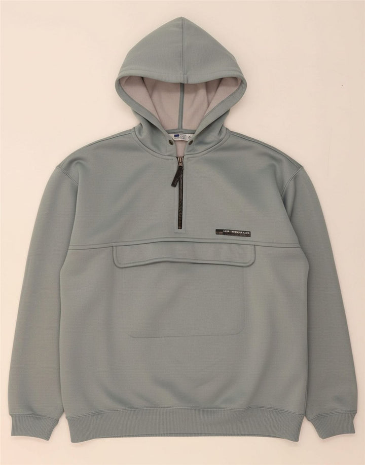 Suéter masculino LEVI'S com capuz e gola com zíper, poliéster cinza médio